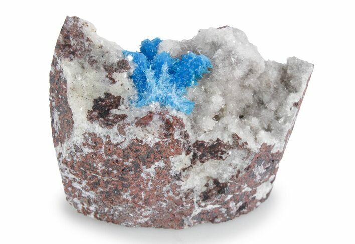 Vibrant Blue Cavansite Crystals on Sparkling Stilbite - India #357236